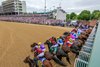 The start of the 2022 Kentucky Derby won by Rich Strike with Sonny Leon (#21) at Churchill Downs, Louisville, Kentucky on May 7, 2022