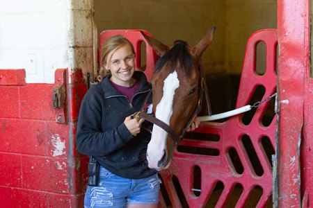 Lindsy Reed and her favorite filly Bluewater Lady at Mercury Equine Center