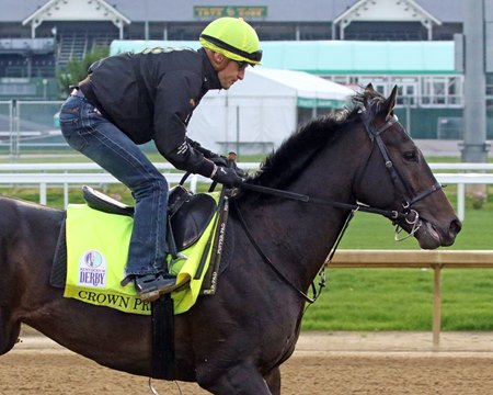 French-born jockey Christophe Lemaire breezes Crown Pride May 4 at Churchill Downs