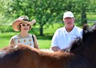 May 12, 2022: Champion Australian trainer Gai Waterhouse along with farm owner Greg Goodman, inspecting foals at Mt. Brilliant Farm in Lexington, Ky...