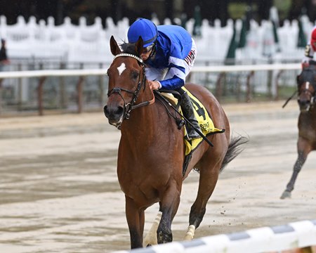Cody's Wish wins the Westchester Stakes at Belmont Park 