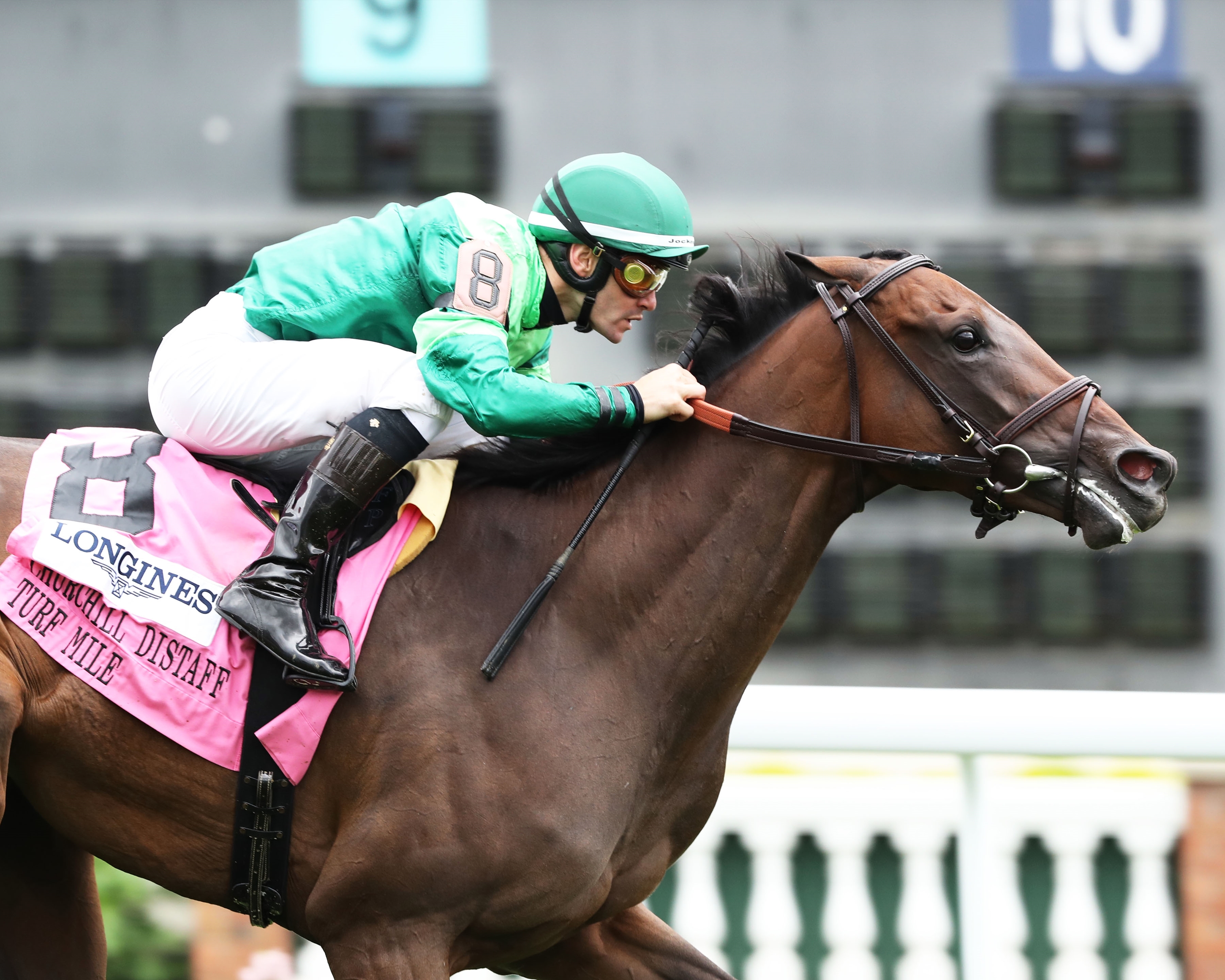 Speak of the Devil Flies Home in Distaff Turf Mile BloodHorse