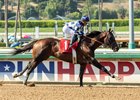 Hopper and jockey Abel Cedillo win the G3, $100,000 Affirmed Stakes, Saturday, June 11, 2022 at Santa Anita Park, Arcadia CA.