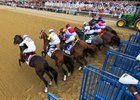 Horses race in the Belmont Stakes (G1) at Belmont Park in Elmont, NY on June 11, 2022.