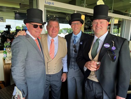 (L-R): Phil Seale, Bruce Drake, Daren Turner, and Phillip Shelton at Ascot Racecourse