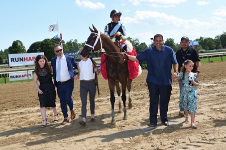 Nest with connections after winning the CCA Oaks at Saratoga