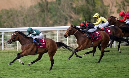 Nashwa wins the Nassau Stakes at Goodwood Racecourse