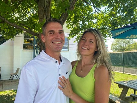 Jockey Chris Emigh and his wife, trainer Brittany Vanden Berg, at Ellis Park