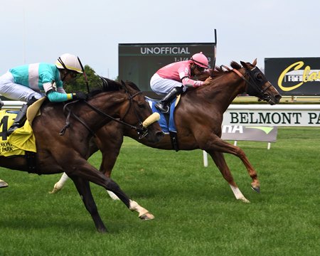 Channel Maker defeats Soldier Rising in the Grand Couturier Stakes at Belmont Park