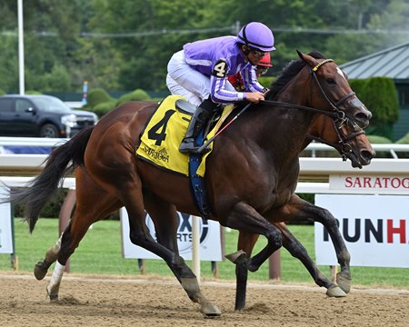 Kimari wins the Honorable Miss Handicap at Saratoga Race Course