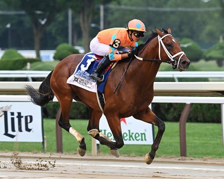 Somelikeithotbrown wins the 2022 West Point Stakes at Saratoga Race Course