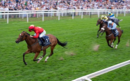 Highfield Princess draws clear to win the Nunthorpe Stakes at York Racecourse