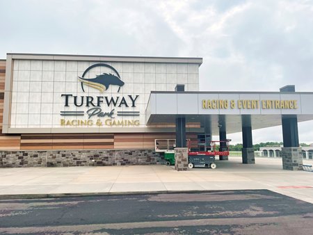 The racing entrance to the new Turfway Park Racing & Gaming grandstand