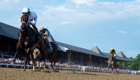 Life Is Good leads throughout to win the Whitney Stakes at Saratoga Race Course