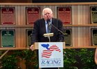 08-05-2022 2022 Hall of Fame induction ceremony

Tom Durkin, Master of Ceremonies gets things going at the Hall of Fame inductions held at the Fasig Tipton sales pavilion Friday Aug 5, 2022 in Saratoga Springs, N.Y. Photo by Rob Simmons