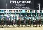 Fancy Concho (#8) is awarded victory in the Frank Gall Memorial Stakes at Charles Town after the disqualification of Social Chic (#2)