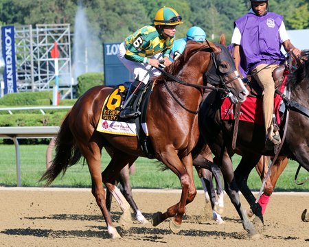 Gufo after winning his second consecutive Sword Dancer Stakes in 2022 at Saratoga Race Course