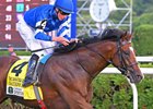 Nations Pride with William Buick wins the Caesars Saratoga Derby Invitational (G1T). 
Racing at Saratoga Race Course  in Saratoga Springs, N.Y., on Aug. 6, 2022. 



