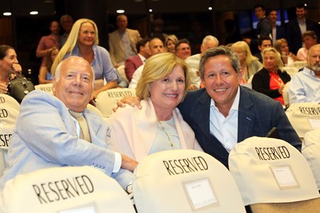 (L-R): John and Debby Oxley with Brian Graves