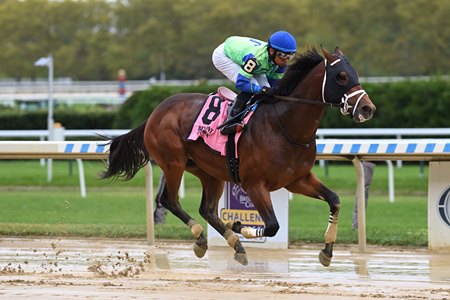 Full Moon Madness breaks his maiden at Belmont at the Big A
