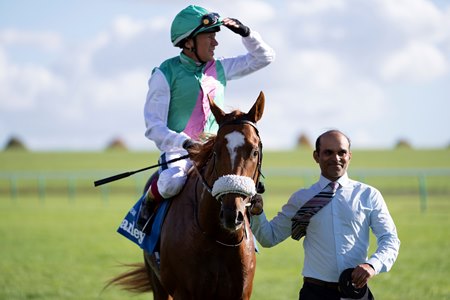 Chaldean after his victory in the 2022 Dewhurst Stakes at Newmarket