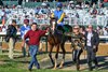 On right, owner Susan Moulton and trainer Wayne Catalano.
Andthewinneris with Flavien Prat wins The Castle &amp; Key Bourbon (G2) at Keeneland, Lexington, Kentucky on October 9, 2022