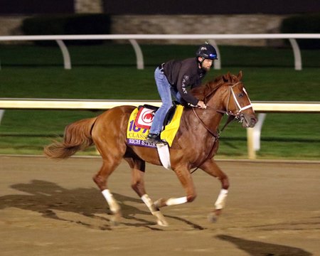 Rich Strike on the track at Keeneland