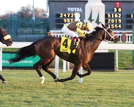 Bubble Rock wins the Mrs. Revere Stakes at Churchill Downs