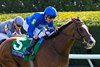 Mischief Magic with William Buick wins the Juvenile Turf Sprint (G1T) at Keeneland in Lexington, KY on November 4, 2022.