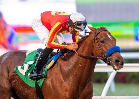 Defunded and jockey Edwin Maldonado win the Native Diver Stakes at Del Mar 