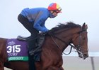 Mishriff and Frankie Dettori train at Keeneland Race Course ahead of the 2022 Breeders&#39; Cup