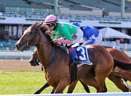 Mischievous Dream wins the 2020 Sorority Stakes at Monmouth Park