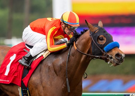 Havnameltdown takes the San Vicente Stakes at Santa Anita Park