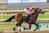 3/25/2023 - Kingsbarns with Flavien Prat aboarad wins the 110th running of the Grade II Louisiana Derby at Fair Grounds.  Hodges Photography / Lou Hodges, Jr.