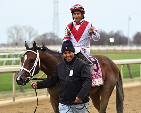 Lord Miles after winning the Wood Memorial Stakes at Aqueduct Racetrack