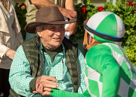 John Harris in the Santa Anita Park winner's circle
