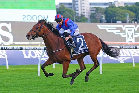Dubai Honour wins the Queen Elizabeth Stakes at Randwick Racecourse