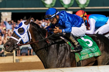 First Mission defeats Arabian Lion in the Lexington Stakes at Keeneland