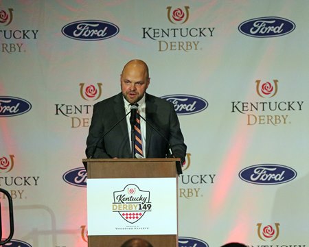 Travis Stone at the 2023 Kentucky Derby post position draw at Churchill Downs