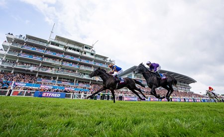 Auguste Rodin wins the Betfred Derby at Epsom Racecourse