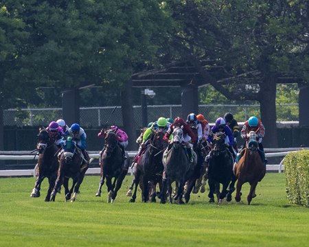 Racing at Belmont Park