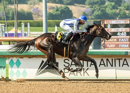 Geaux Rocket Ride wins the Affirmed Stakes at Santa Anita Park