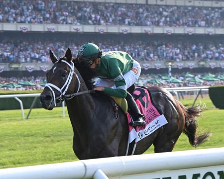 Up to the Mark wins the Manhattan Stakes at Belmont Park