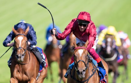 Soul Sister, with Frankie Dettori in the irons, takes the Oaks at Epsom Downs
