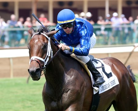 Wadsworth wins the American Derby at Ellis Park