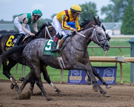 Pauline's Pearl wins the Fleur de Lis at Ellis Park