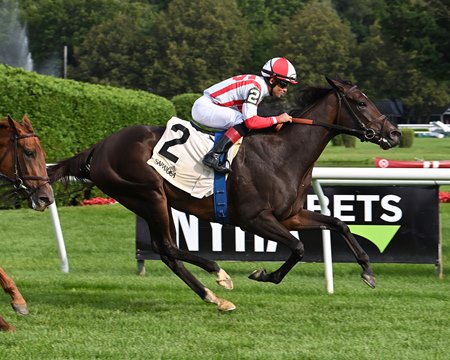 Surge Capacity wins the Lake George Stakes at Saratoga Race Course