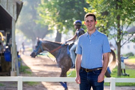 Corbin Blumberg in 2023 at Saratoga Race Course