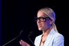 Lindsay Czarniak, Broadcaster, FOS Sports speaks at the Seventy-First Annual Round Table Conference on Matters Pertaining to Racing presented by The Jockey Club at the Saratoga City Center Thursday, Aug. 3, 2023 in Saratoga Springs, N.Y. The Jockey Club Photo