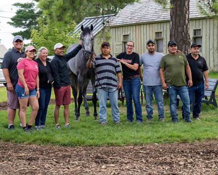 Jena Antonucci and her team with Travers hero Arcangelo